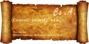 Cserei Atanázia névjegykártya